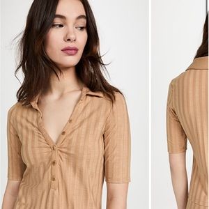 Jonathan Simkhai STANDARD
Terri Compact Rib Short Sleeve Polo.